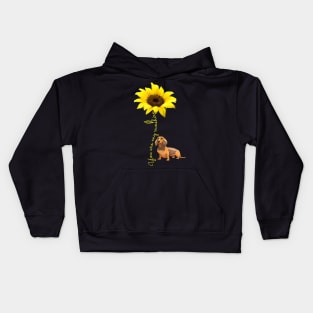 You Are My Sunshine Dachshund Sunflower Kids Hoodie